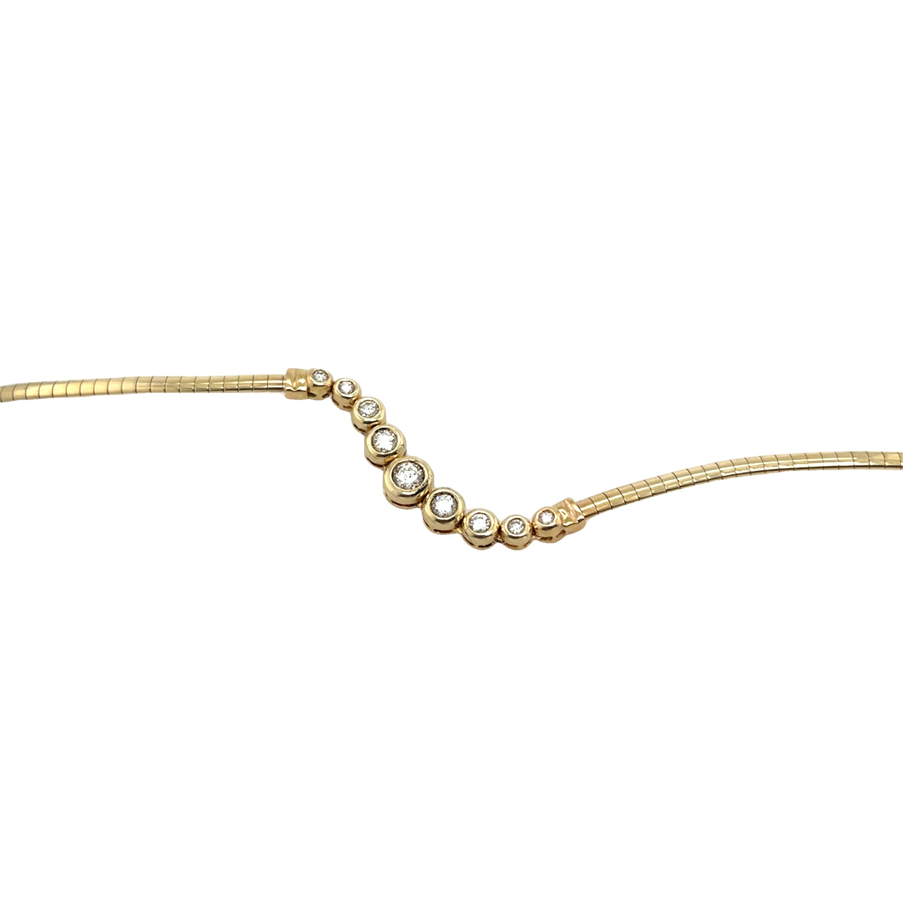Taille ronde Bracelet en or jaune 14 carats serti de diamants ronds de 1,0 carat en vente