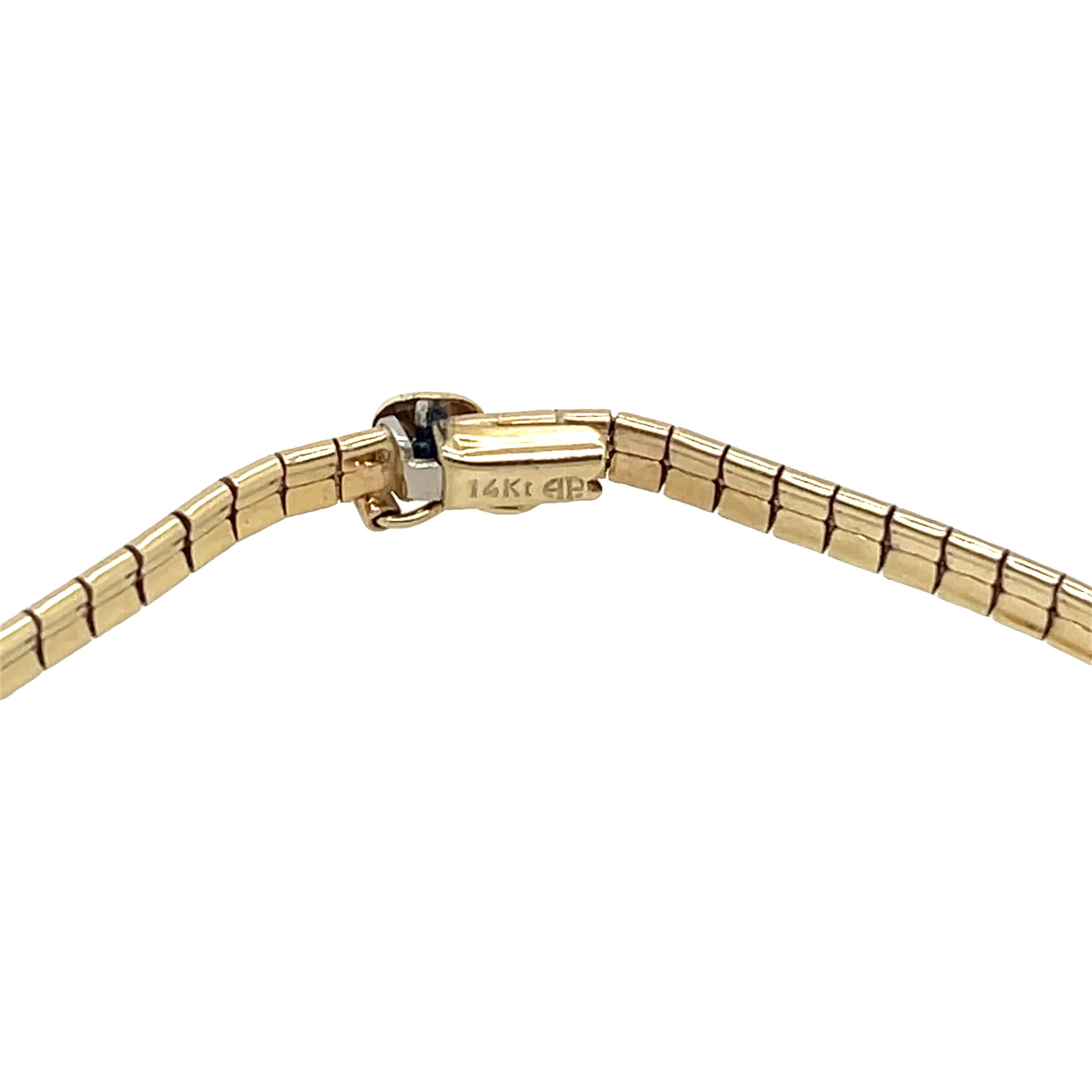 Bracelet en or jaune 14 carats serti de diamants ronds de 1,0 carat en vente 2