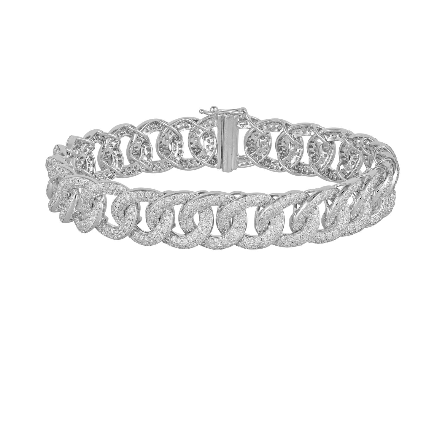 Diamond Bracelet Studded in 18 Karat White Gold (Zeitgenössisch)