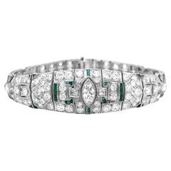 bracciale con diamanti e smeraldo