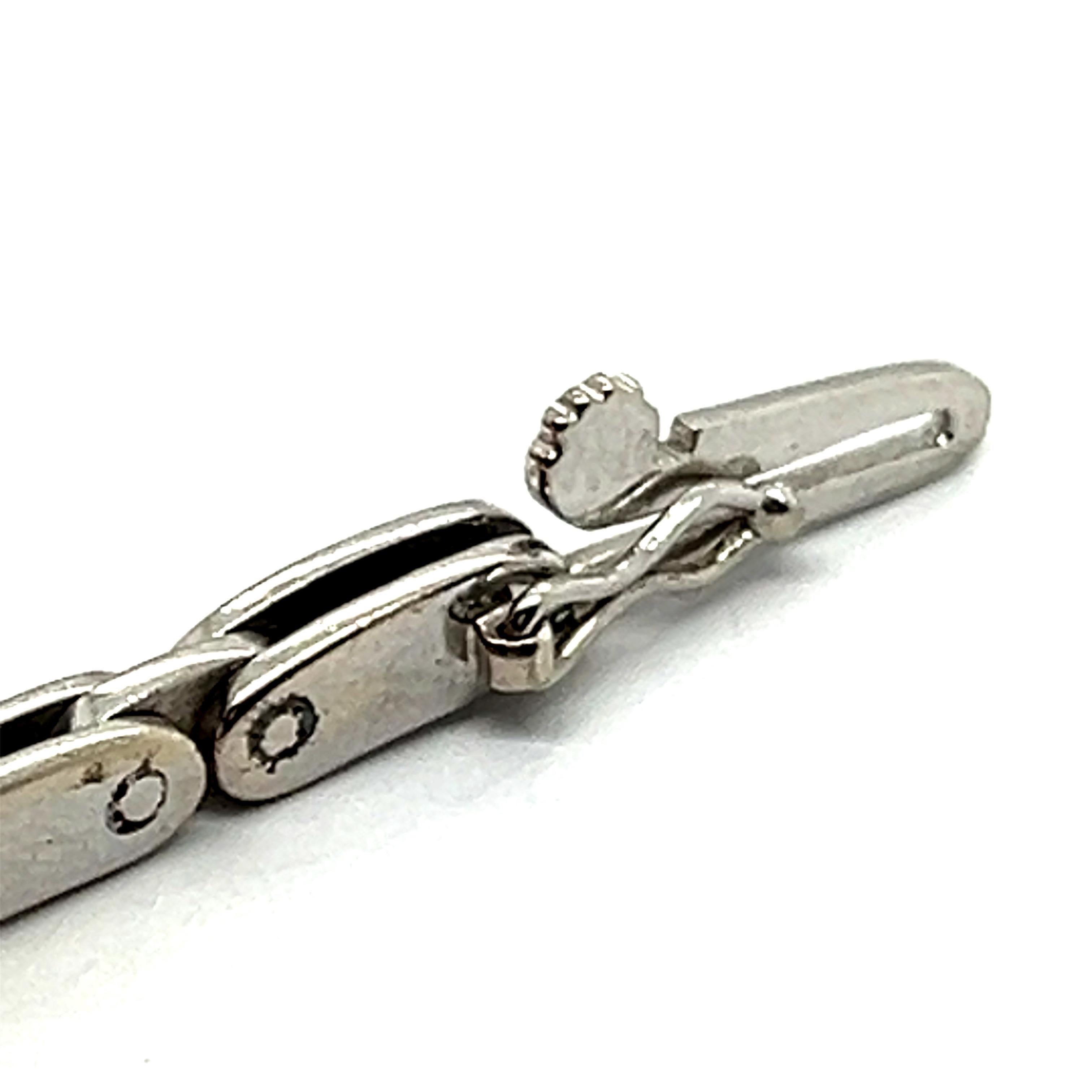 Diamond Bracelet with Openwork Pattern in 14 Karat White Gold For Sale 5