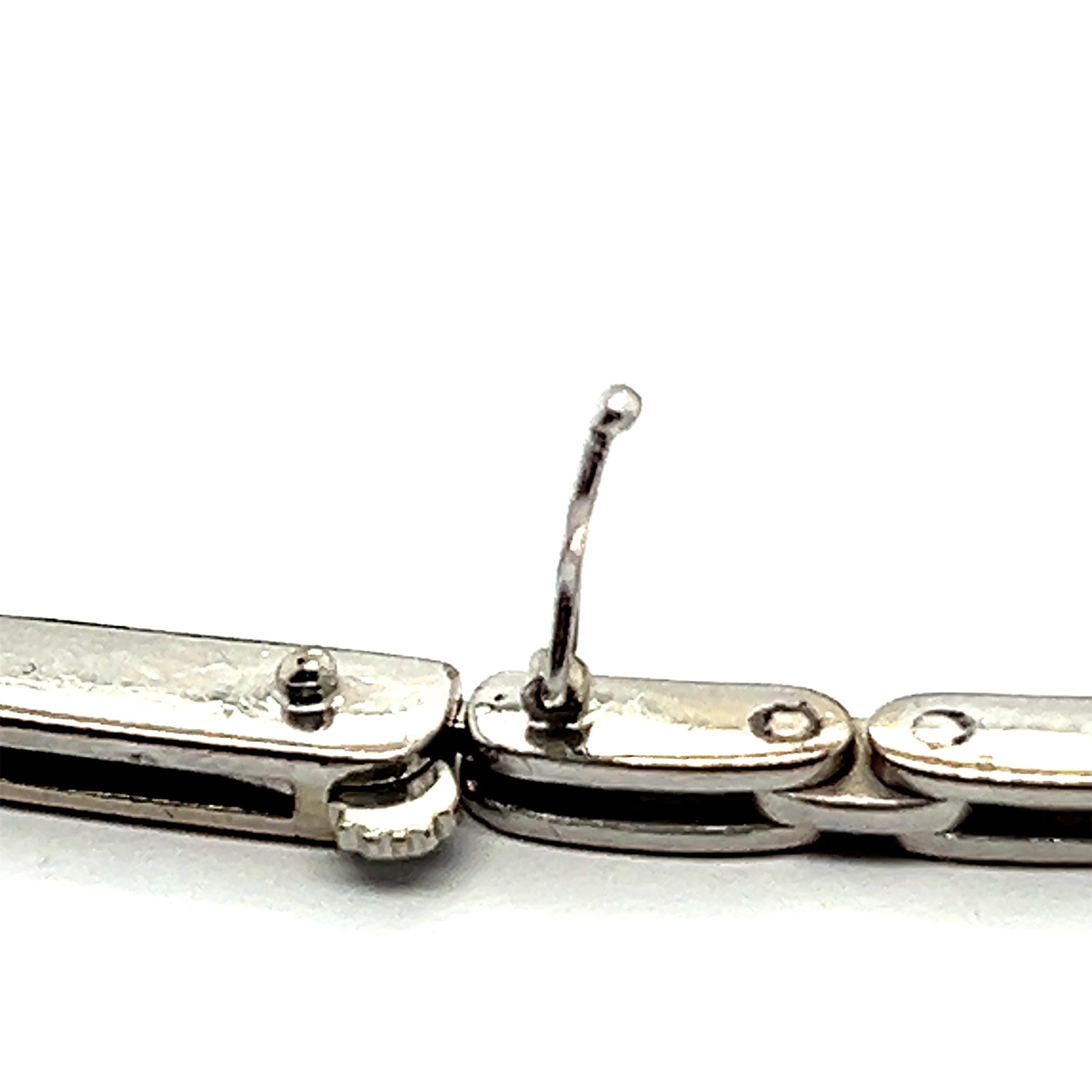 Diamond Bracelet with Openwork Pattern in 14 Karat White Gold For Sale 6