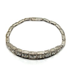 Diamond Bracelet with Openwork Pattern in 14 Karat White Gold