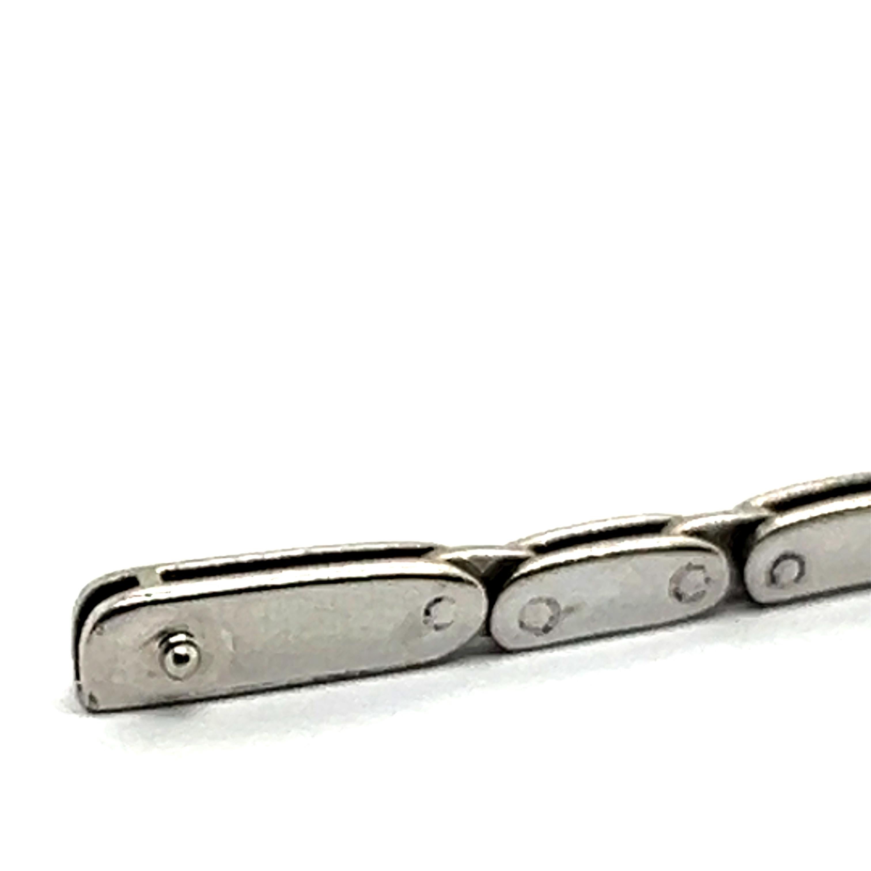 Diamond Bracelet with Openwork Pattern in 14 Karat White Gold For Sale 2