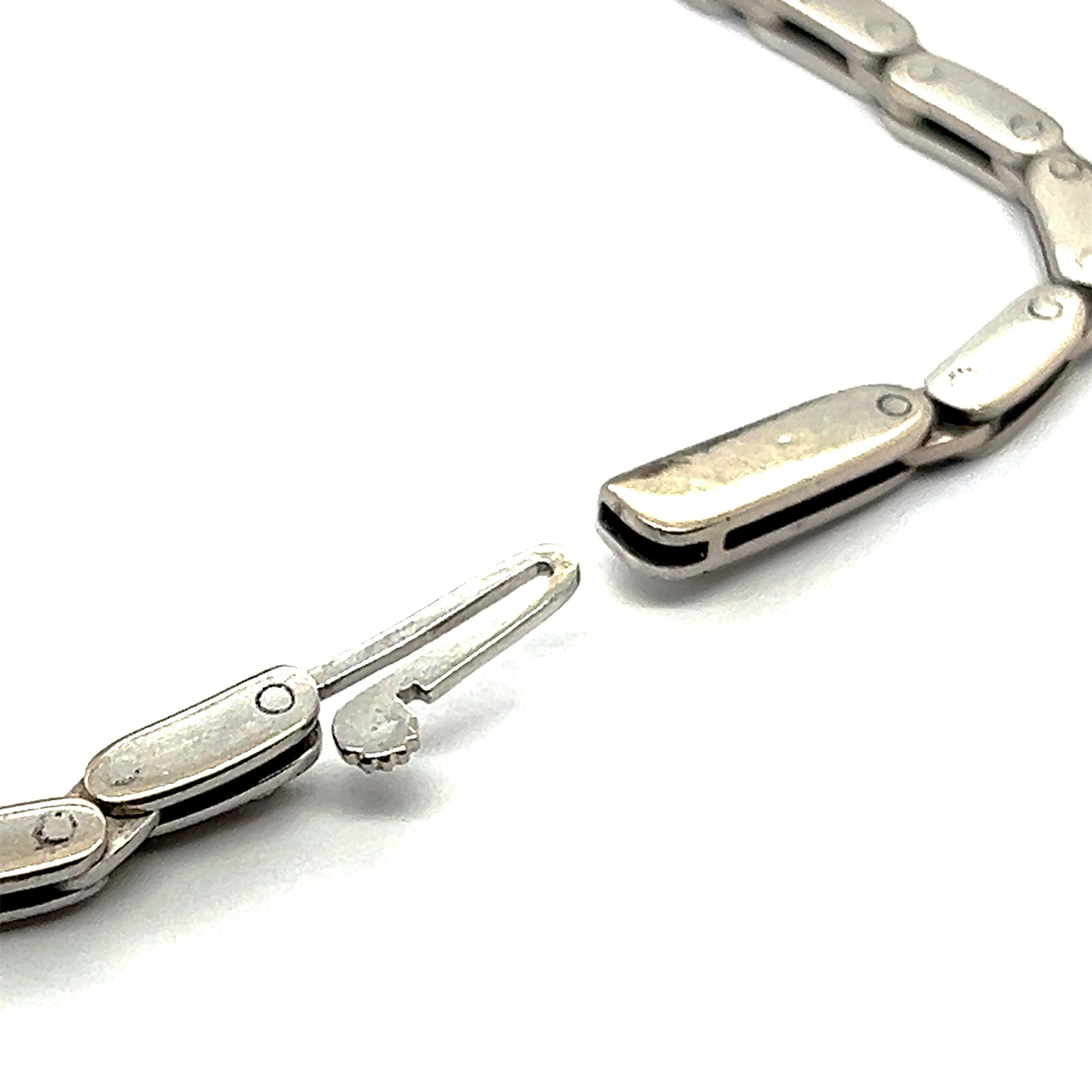 Diamond Bracelet with Openwork Pattern in 14 Karat White Gold For Sale 3