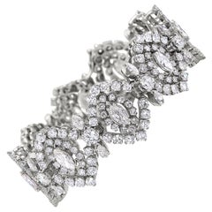 Diamond Bracelet with Round and Marquis Diamonds Totaling 18.60 Carat, 18 Karat