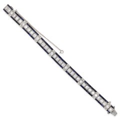 Bracelet de diamants et saphirs