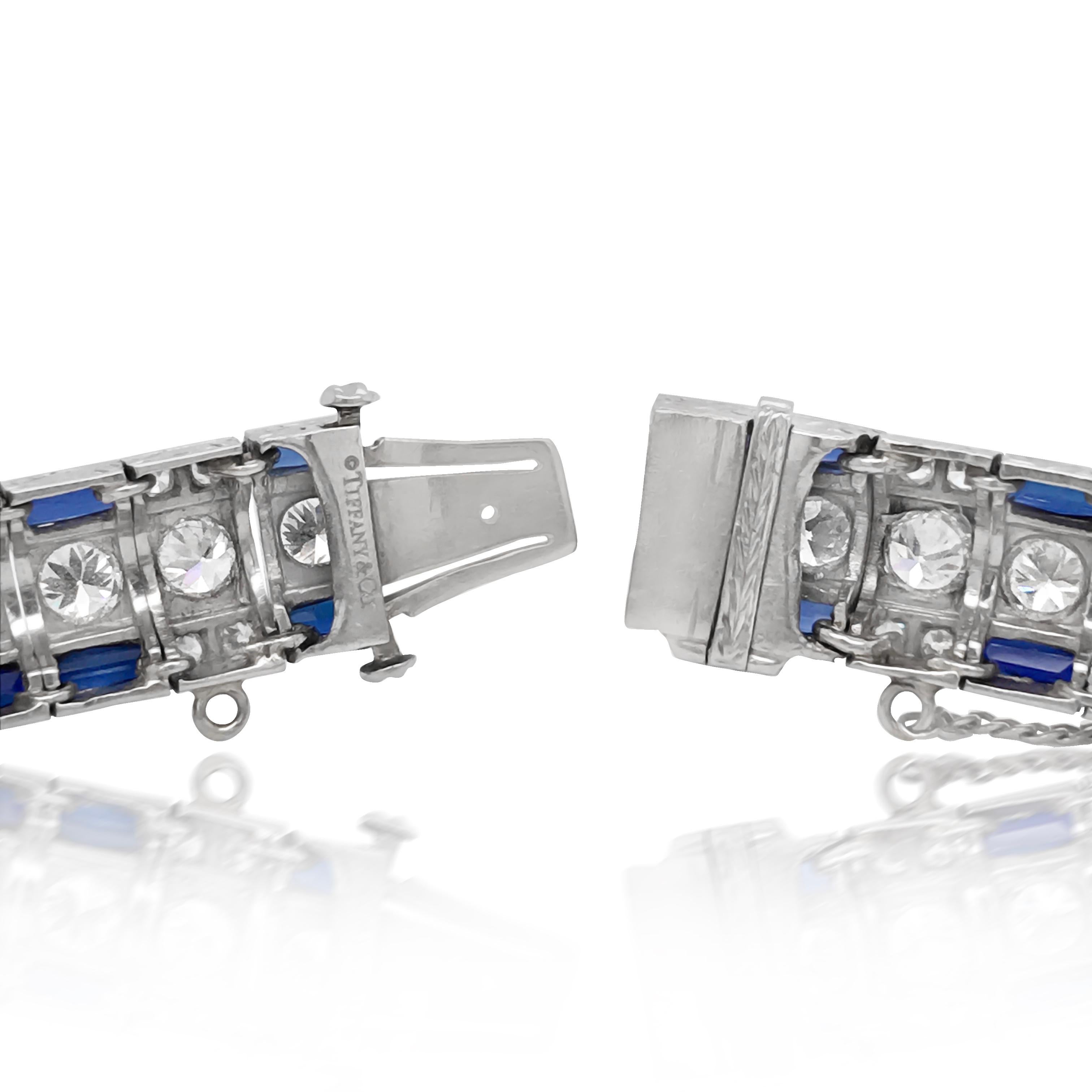 Diamant-Armband mit Saphir, Tiffany & Co. im Zustand „Hervorragend“ im Angebot in New York, NY
