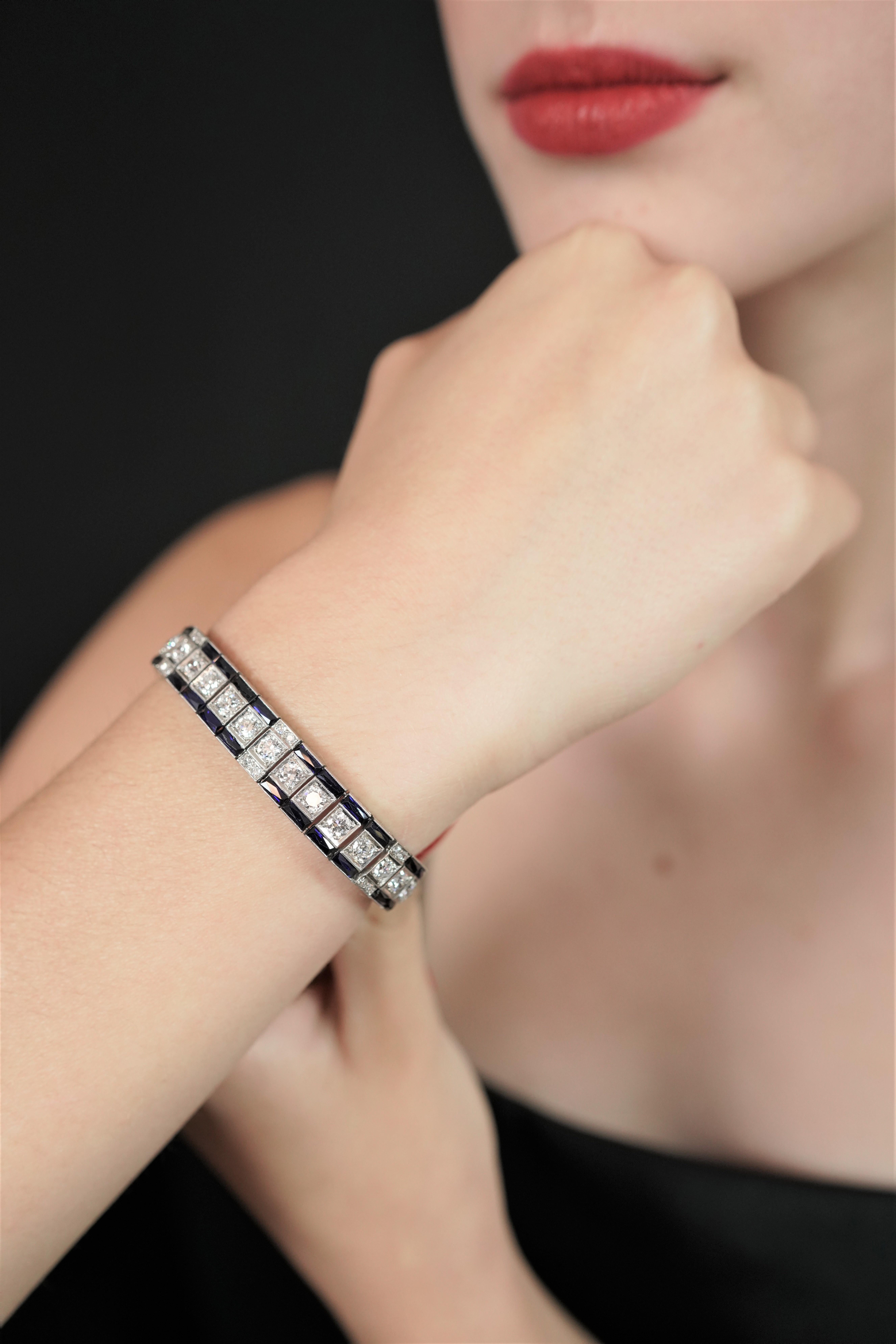 Diamant-Armband mit Saphir, Tiffany & Co. für Damen oder Herren im Angebot