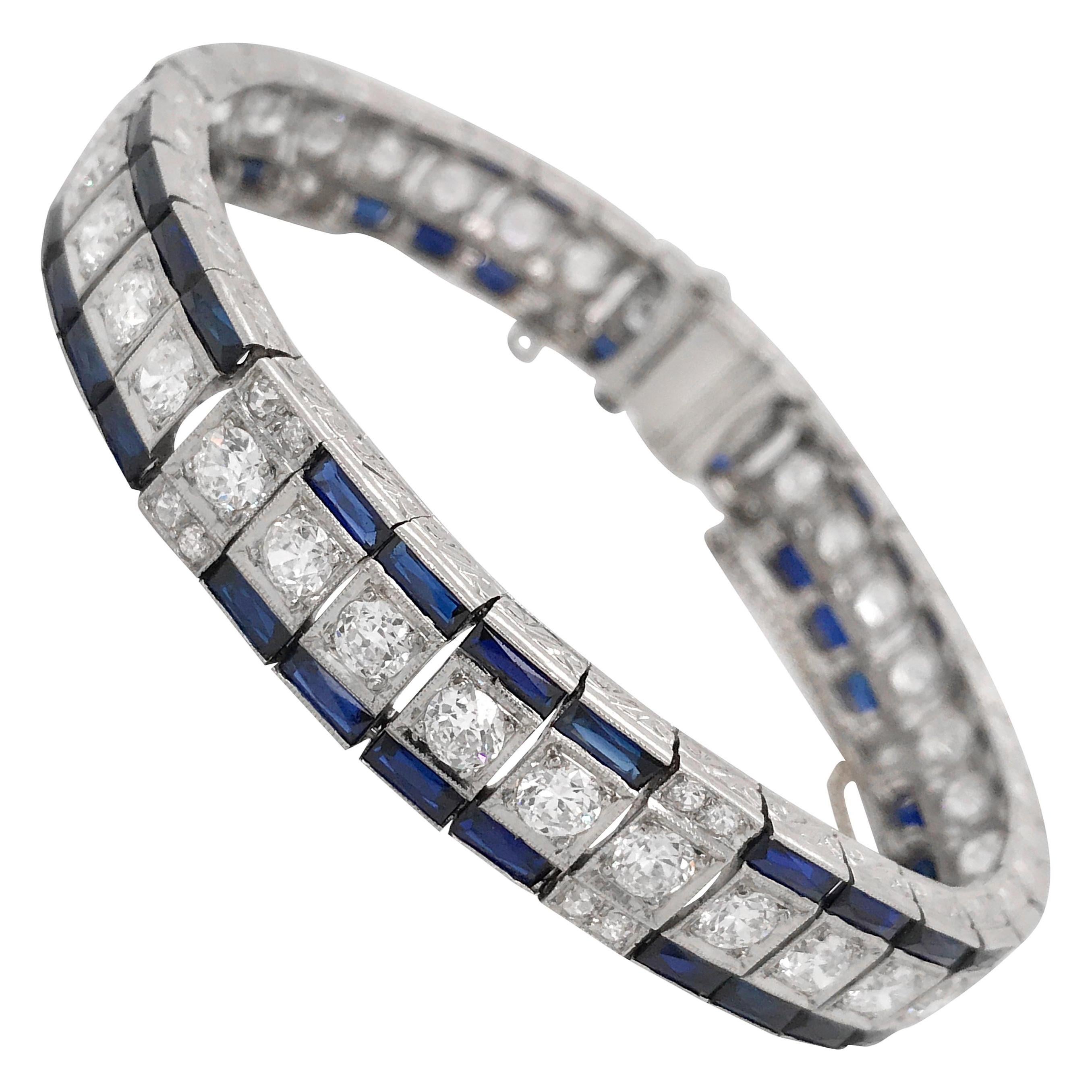 Diamond Bracelet with Sapphire, Tiffany and Co. For Sale at 1stDibs