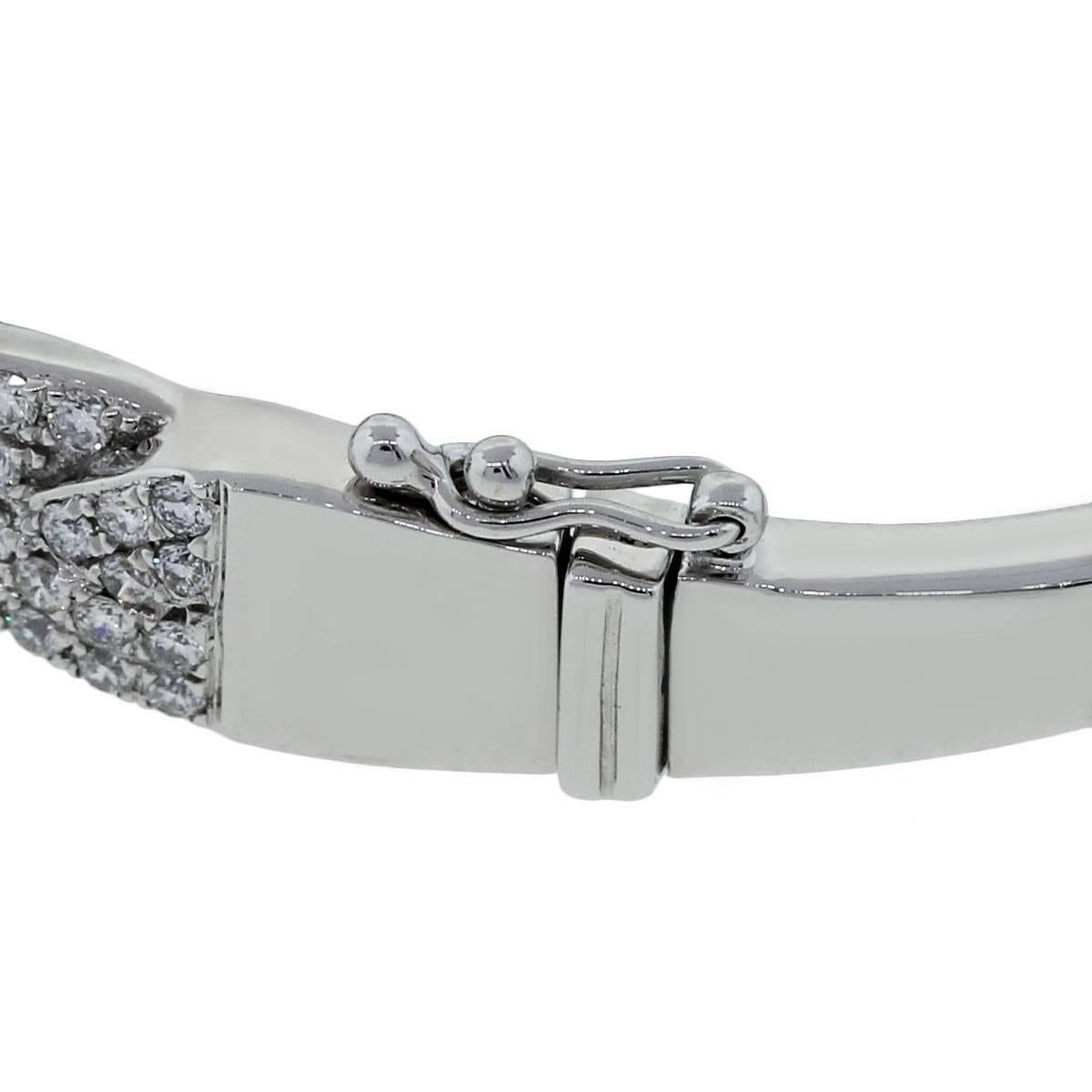Diamond Braided Bangle Bracelet In Excellent Condition In Boca Raton, FL