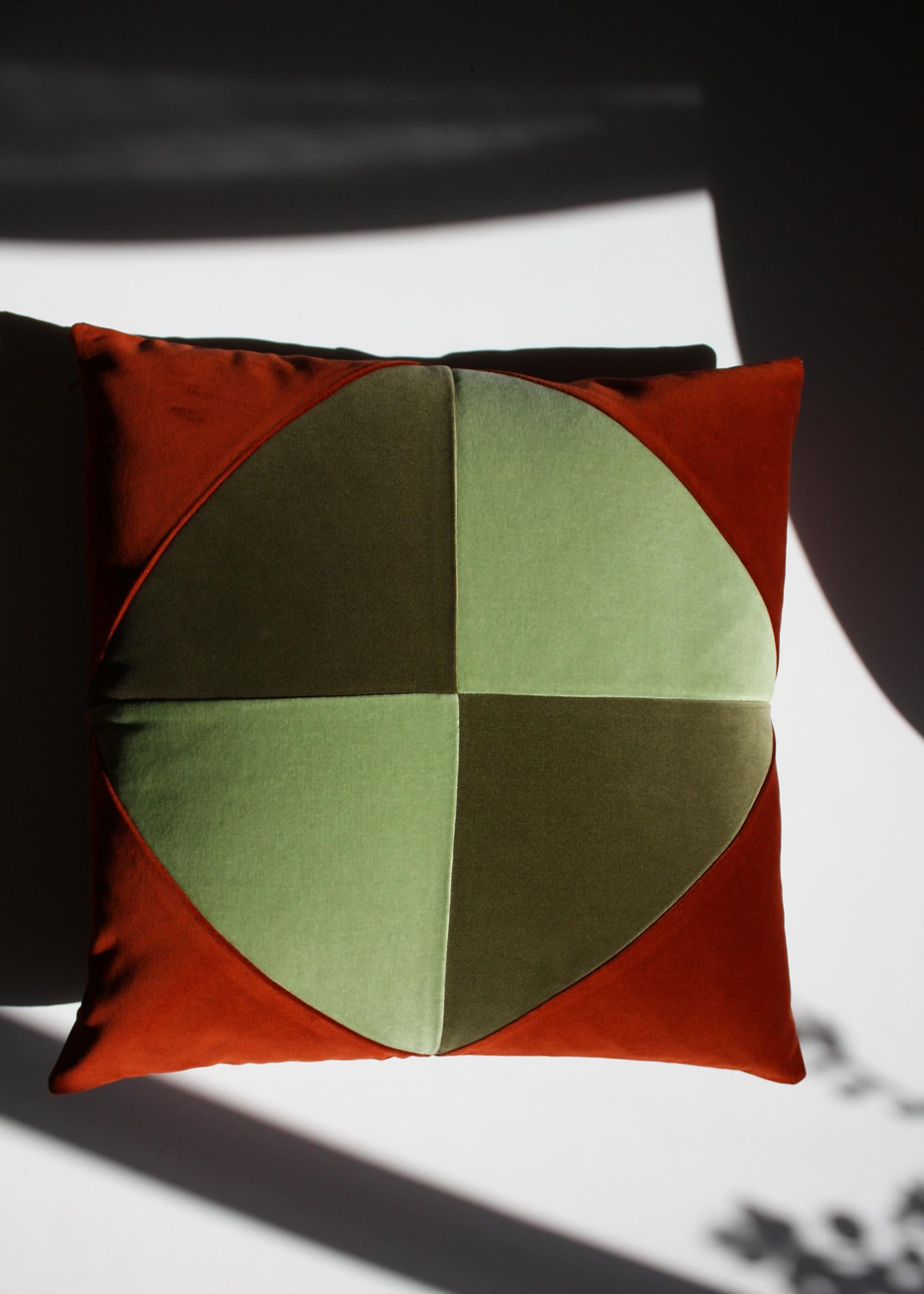 Diamond Brick, Black and White Velvet Deluxe Patchwork Decorative Cushion For Sale 2