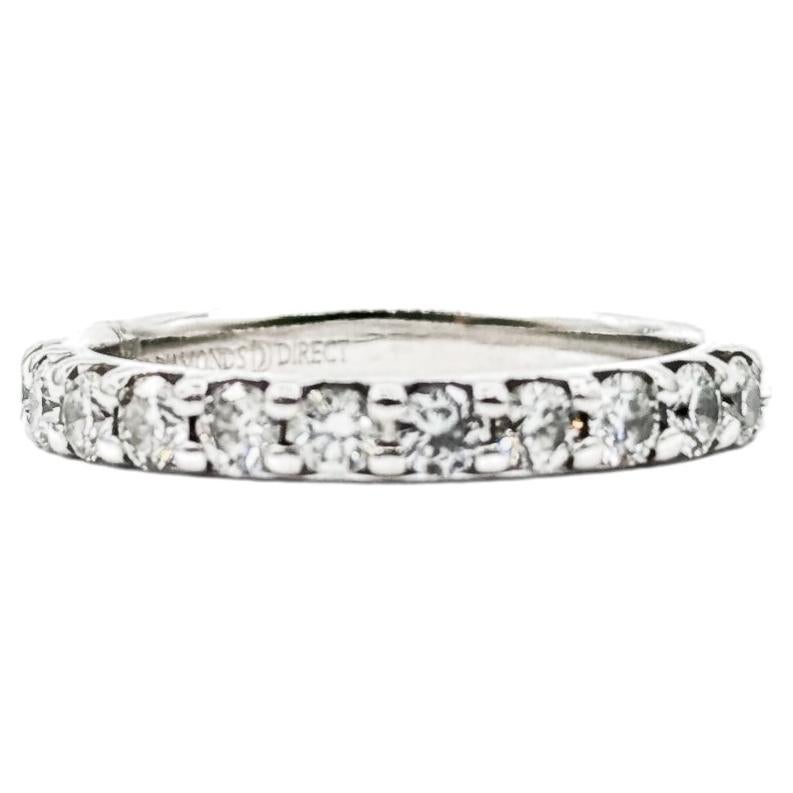 Diamond Bridal Band Ring in 14k White Gold For Sale