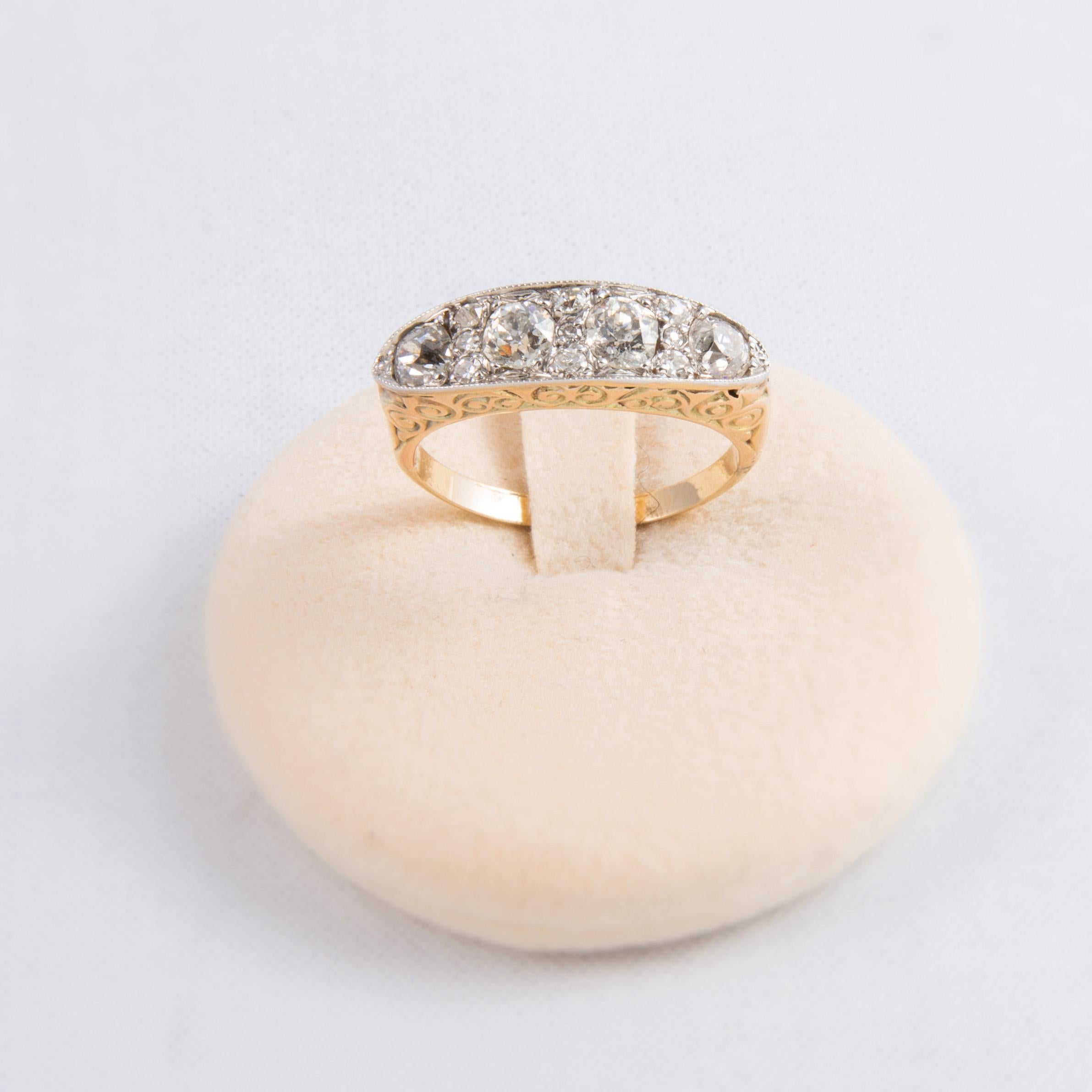 Old European Cut Diamond Bridal Ring