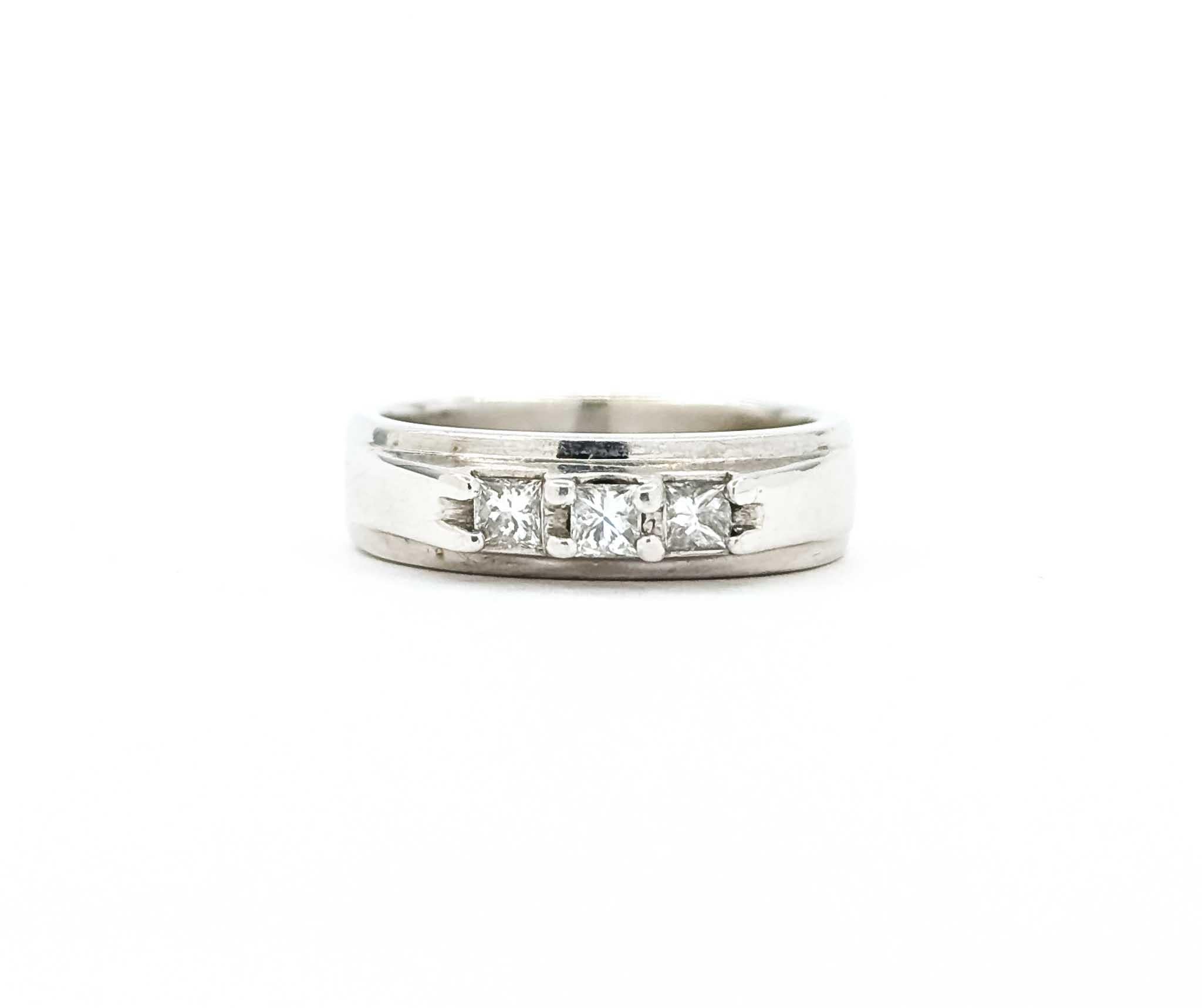 Bague de mariage en or blanc 14k avec diamants en vente 5
