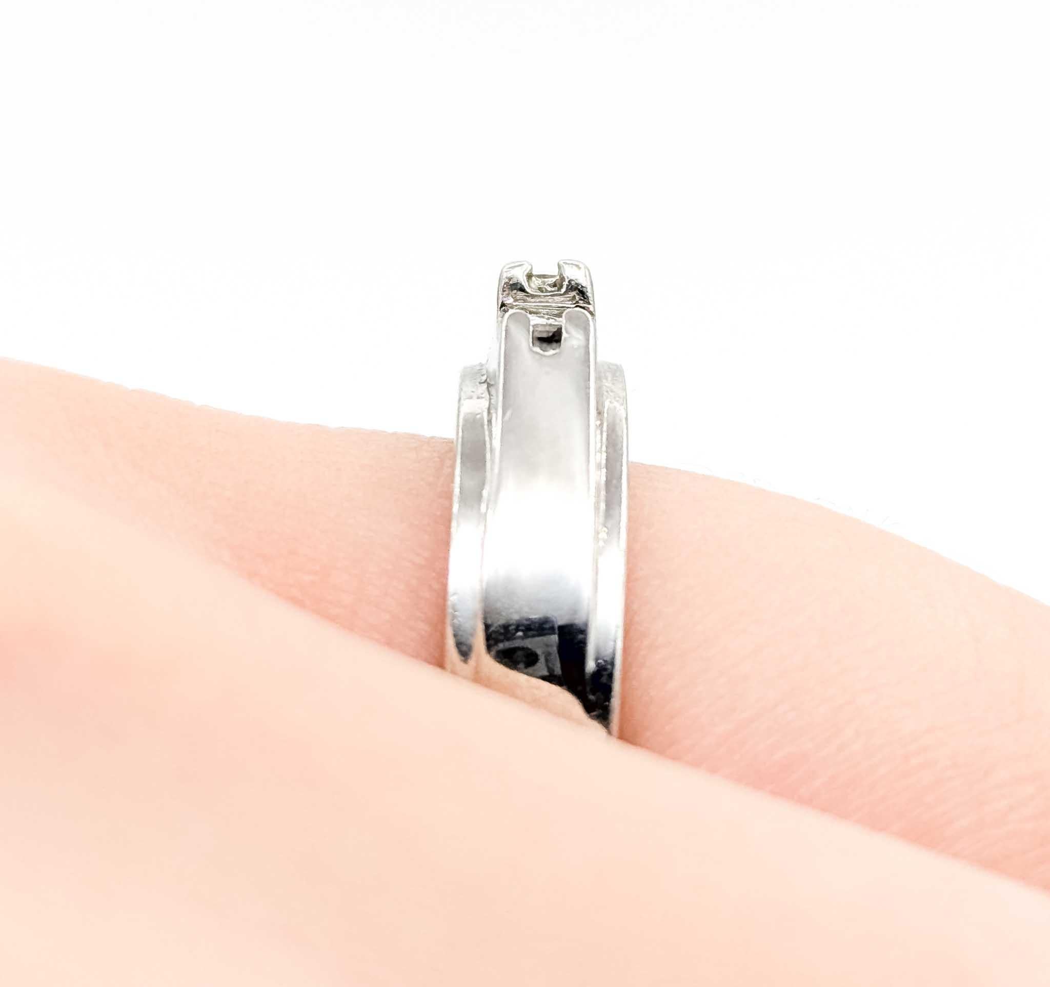 Taille princesse Bague de mariage en or blanc 14k avec diamants en vente