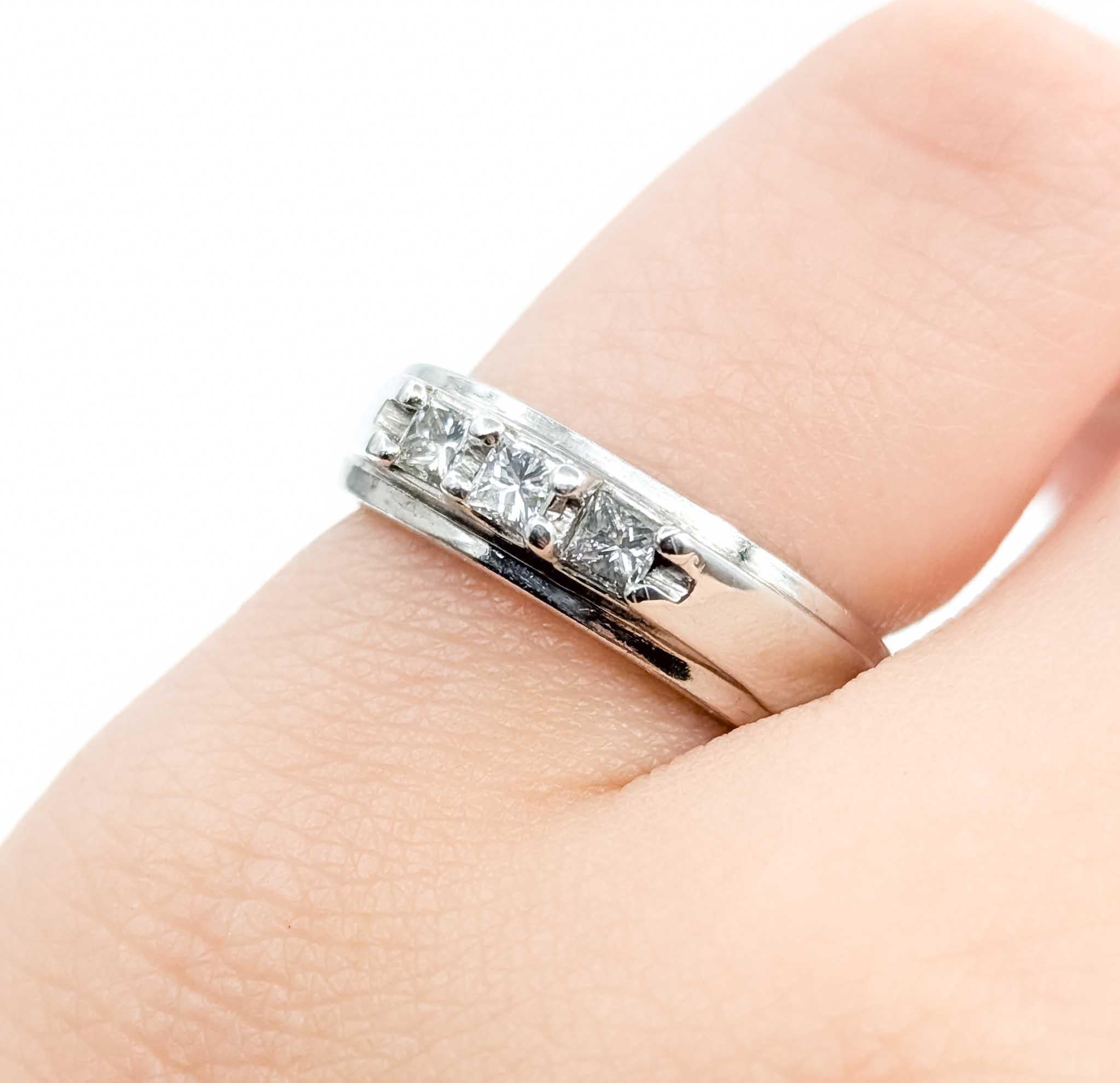 Bague de mariage en or blanc 14k avec diamants Excellent état - En vente à Bloomington, MN