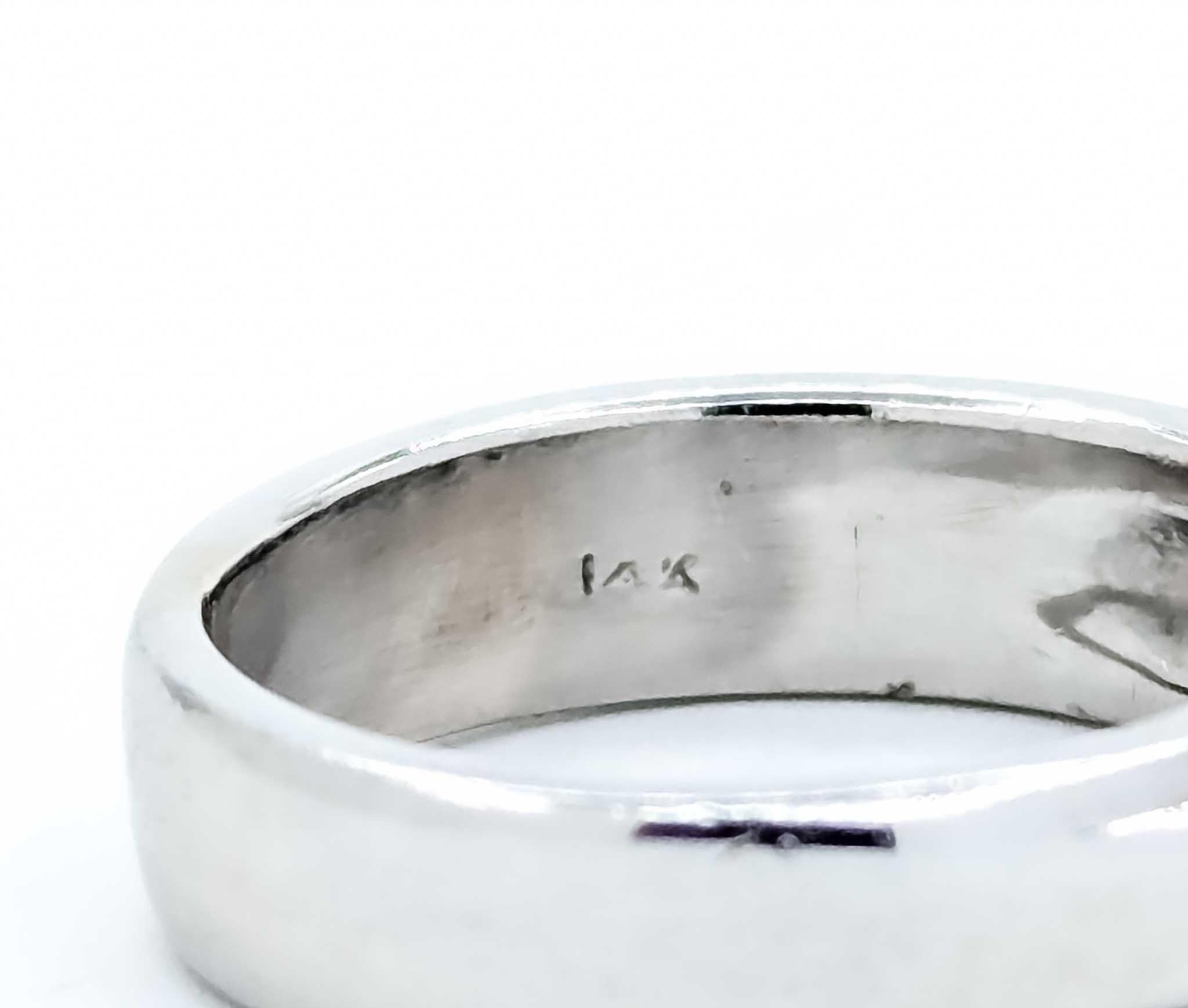 Bague de mariage en or blanc 14k avec diamants en vente 1