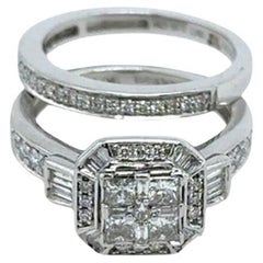 Used Diamond Bridal Set Vera Wang Engagement &Wedding Ring in 18ct White Gold