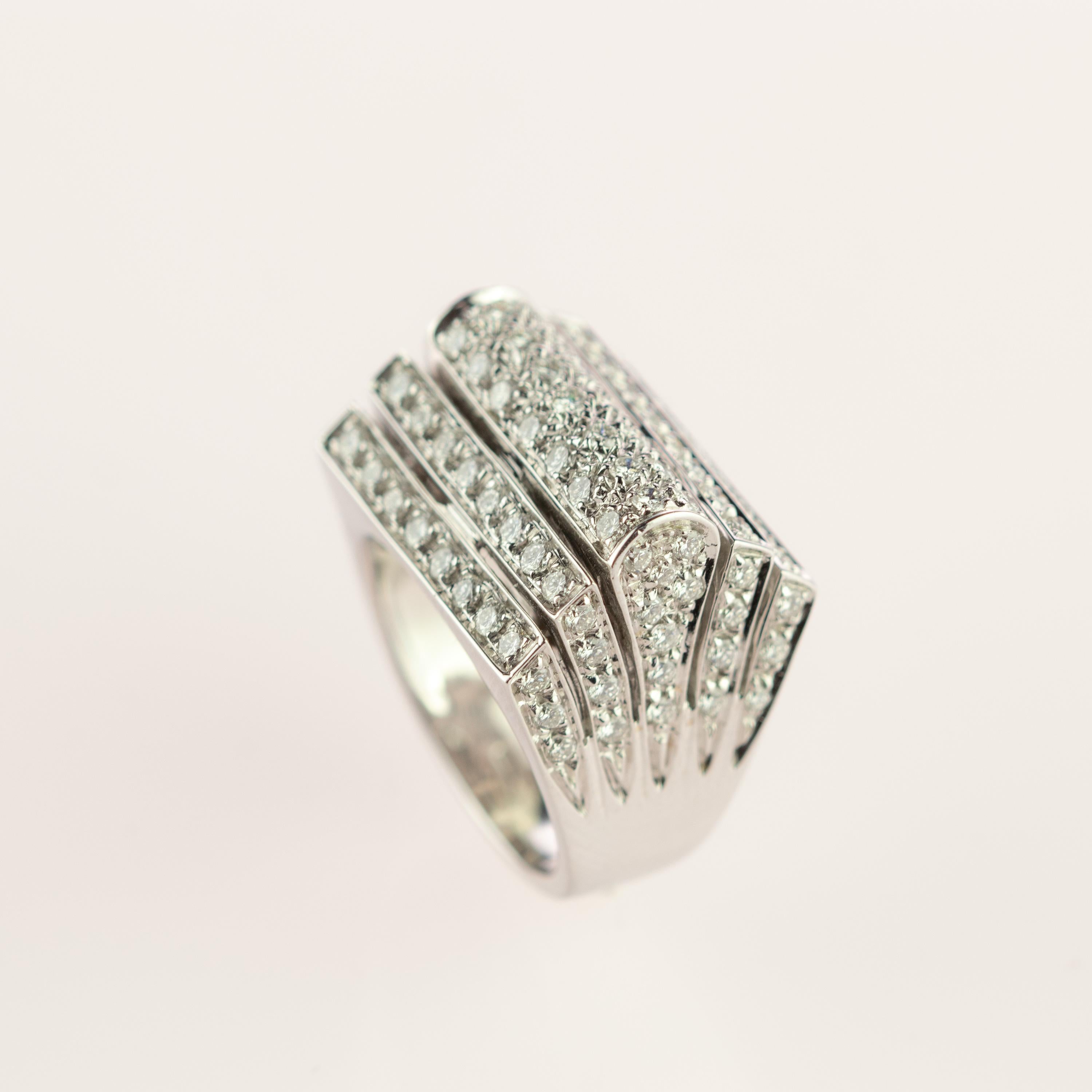 pyramid cluster diamond ring