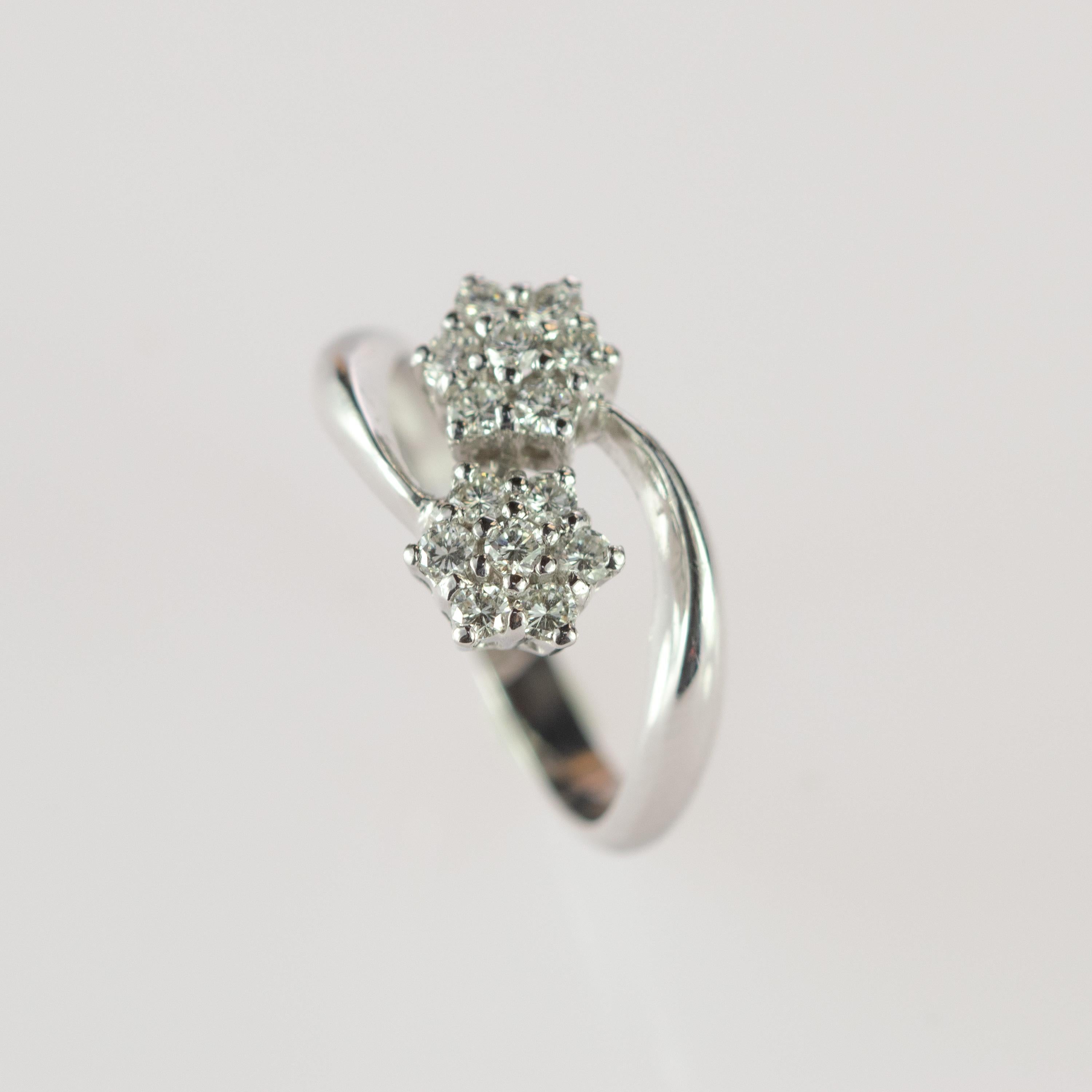 diamond cluster flower ring
