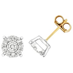 DIAMOND BRILLIANT ILLUSION STUDS IN 9CT Gold