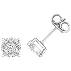 DIAMOND BRILLIANT ILLUSION STUDS IN 9CT WHITE Gold