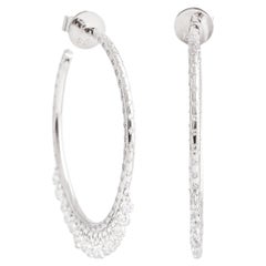 Diamond Briolette cut White Gold 18K Hoop Earrings