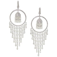 Diamond Briolette Drop Earrings