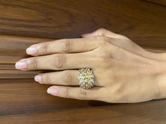 0,59-Karat-Statement-Ring mit großem, durchbrochenem Naturdiamanten, 14-karätiges Gelbgold