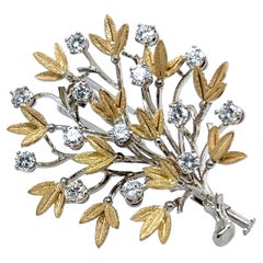 Diamond brooch in 18 Karat Yellow and White Gold by Buccellati 