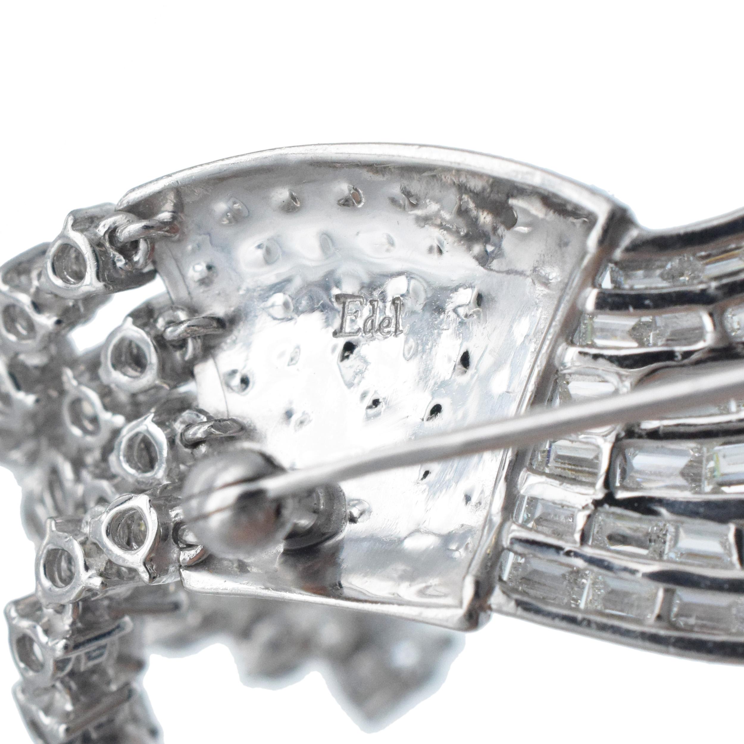 Spilla di diamanti in platino in vendita 5