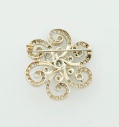 Broche de diamantes en plata sobre oro amarillo, hacia 1890