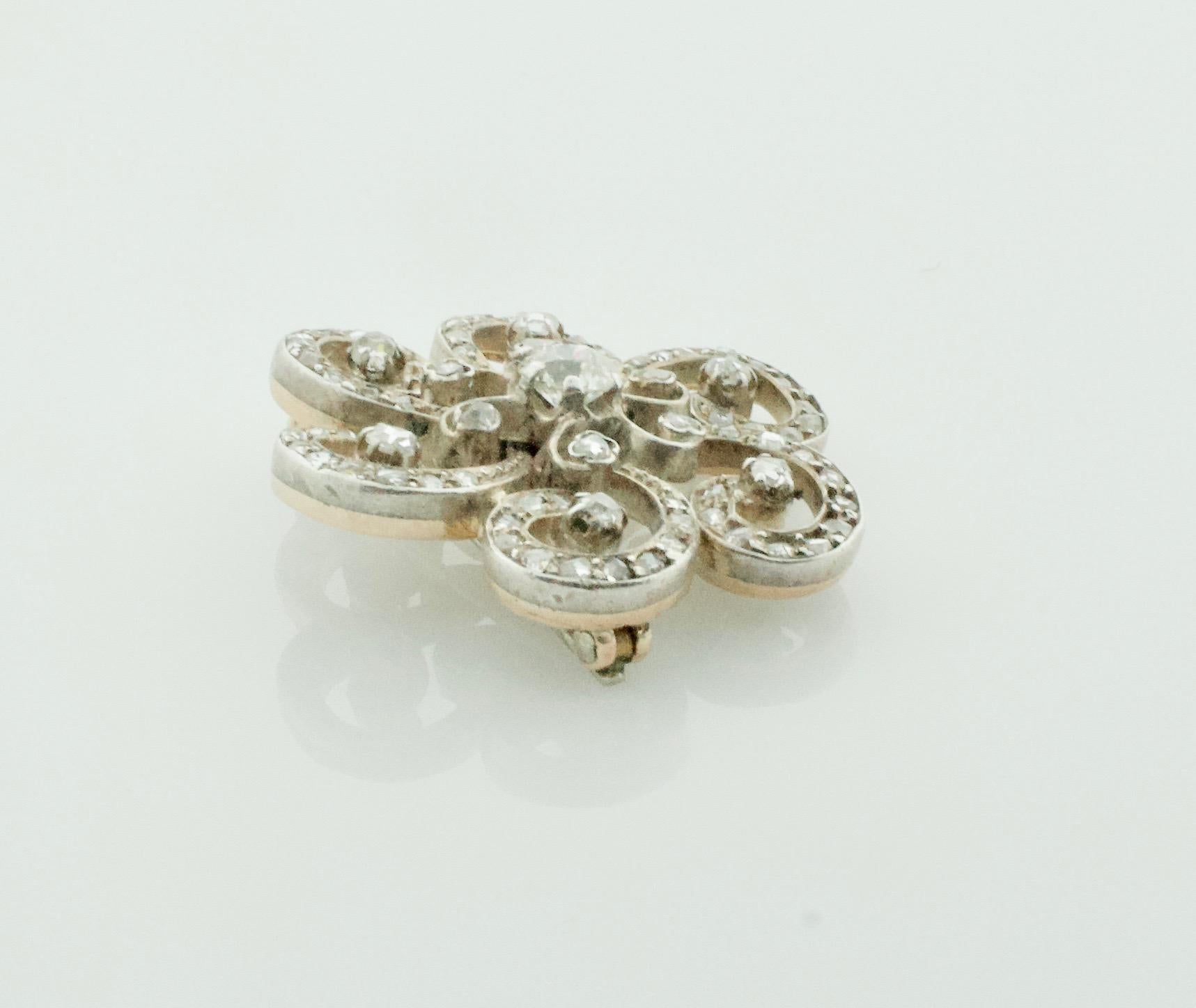 silver diamond brooch