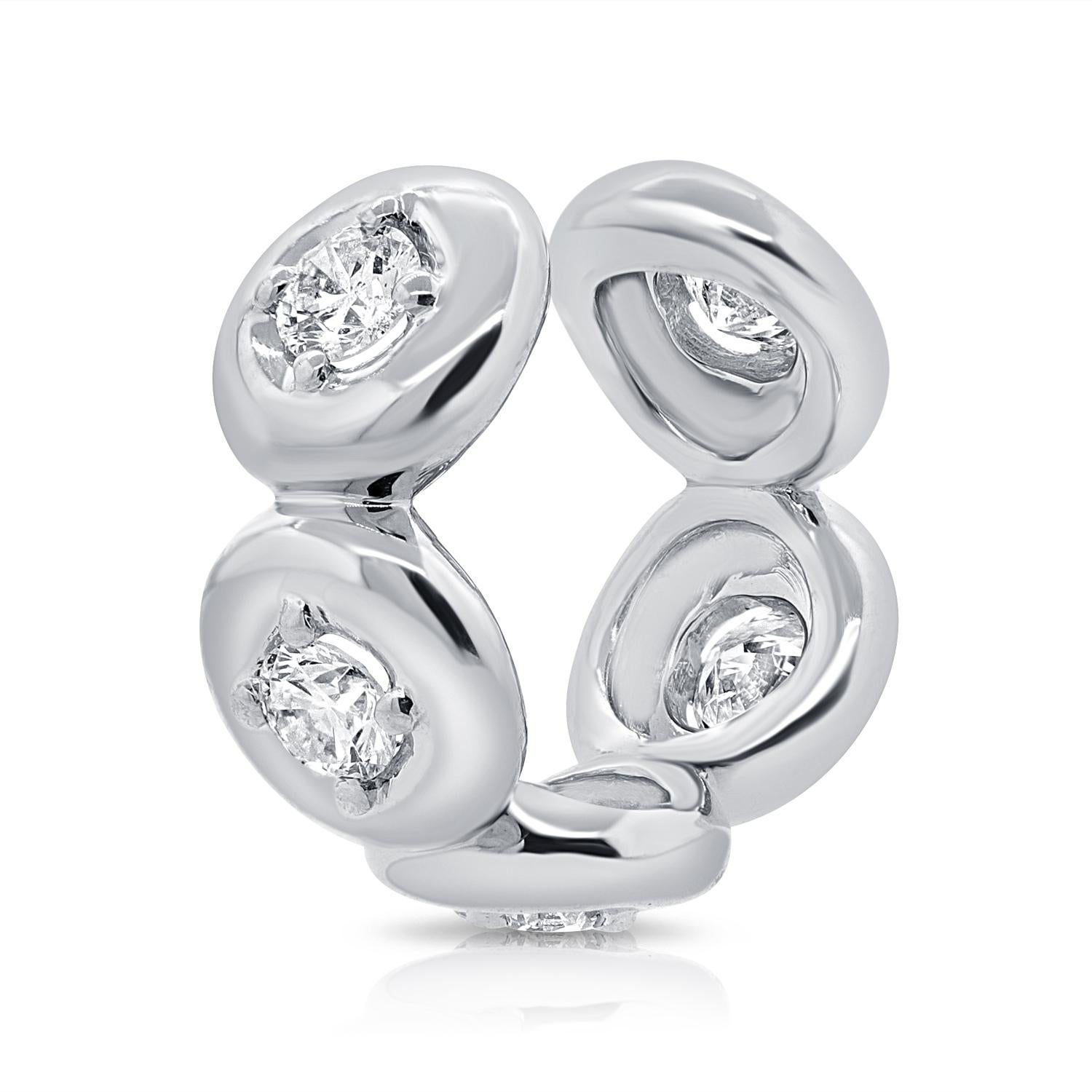 Pendiente de aro con burbuja de diamantes 0,38 quilates Oro amarillo de 14 quilates 2,34 gramos en venta 1