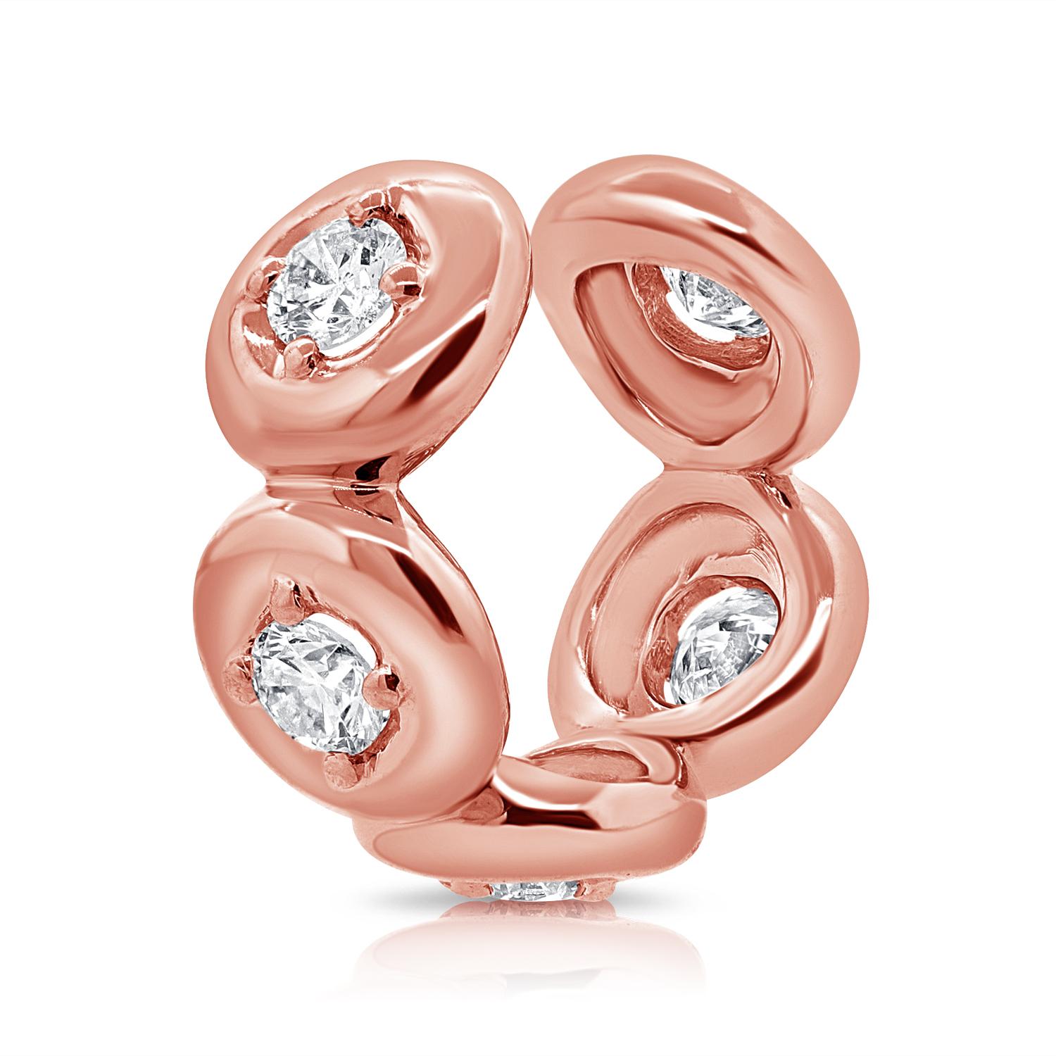 Pendiente de aro con burbuja de diamantes 0,38 quilates Oro amarillo de 14 quilates 2,34 gramos en venta 2