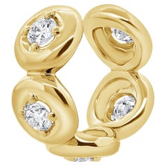 Pendiente de aro con burbuja de diamantes 0,38 quilates Oro amarillo de 14 quilates 2,34 gramos