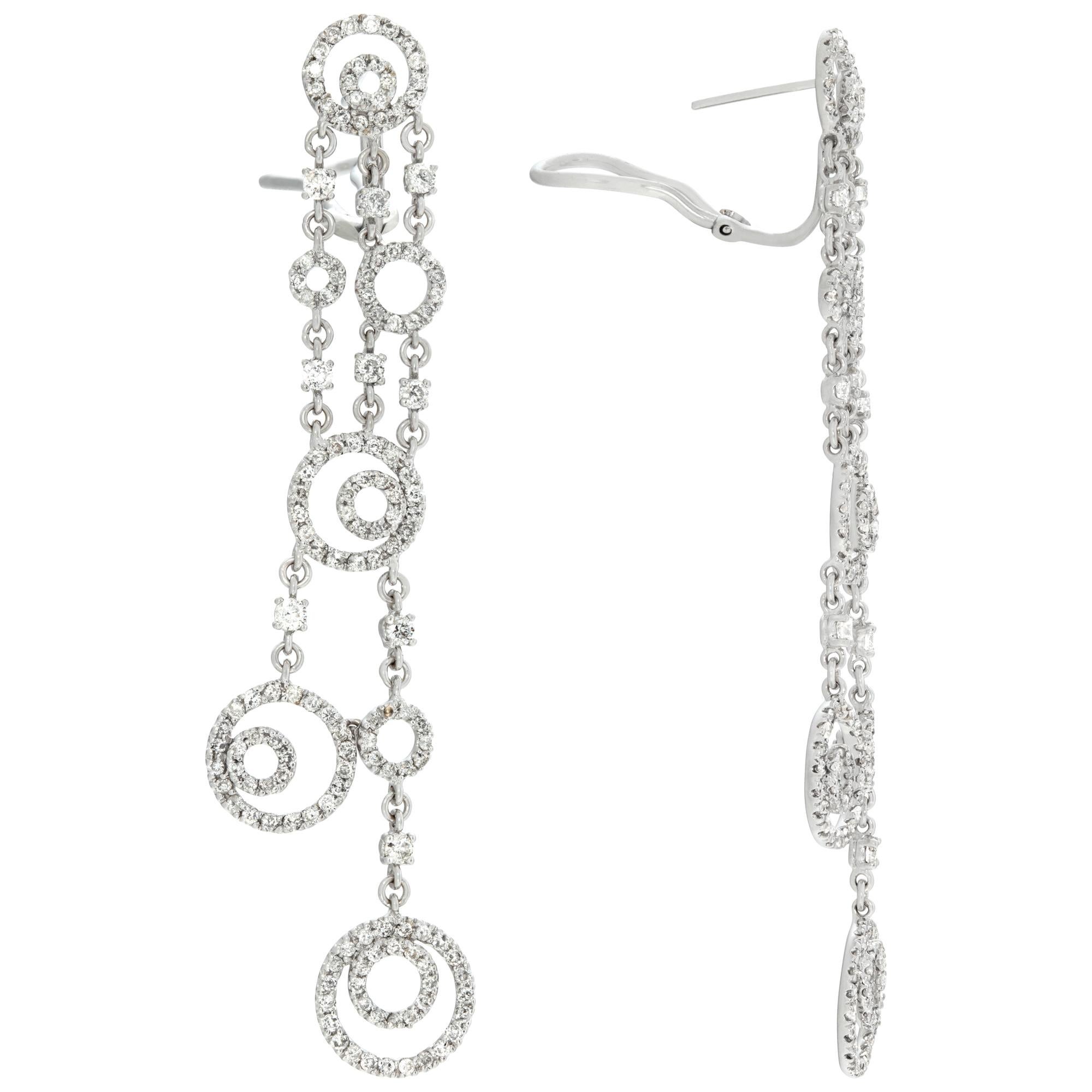 Diamond Bubble Drop Earrings in 18k White Gold with 2.50 Carats In Excellent Condition For Sale In Surfside, FL