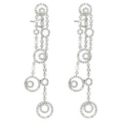 Diamond Bubble Drop Earrings in 18k White Gold with 2.50 Carats