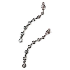 Diamond Bubble Drop Earrings, White Gold 'Vintage'