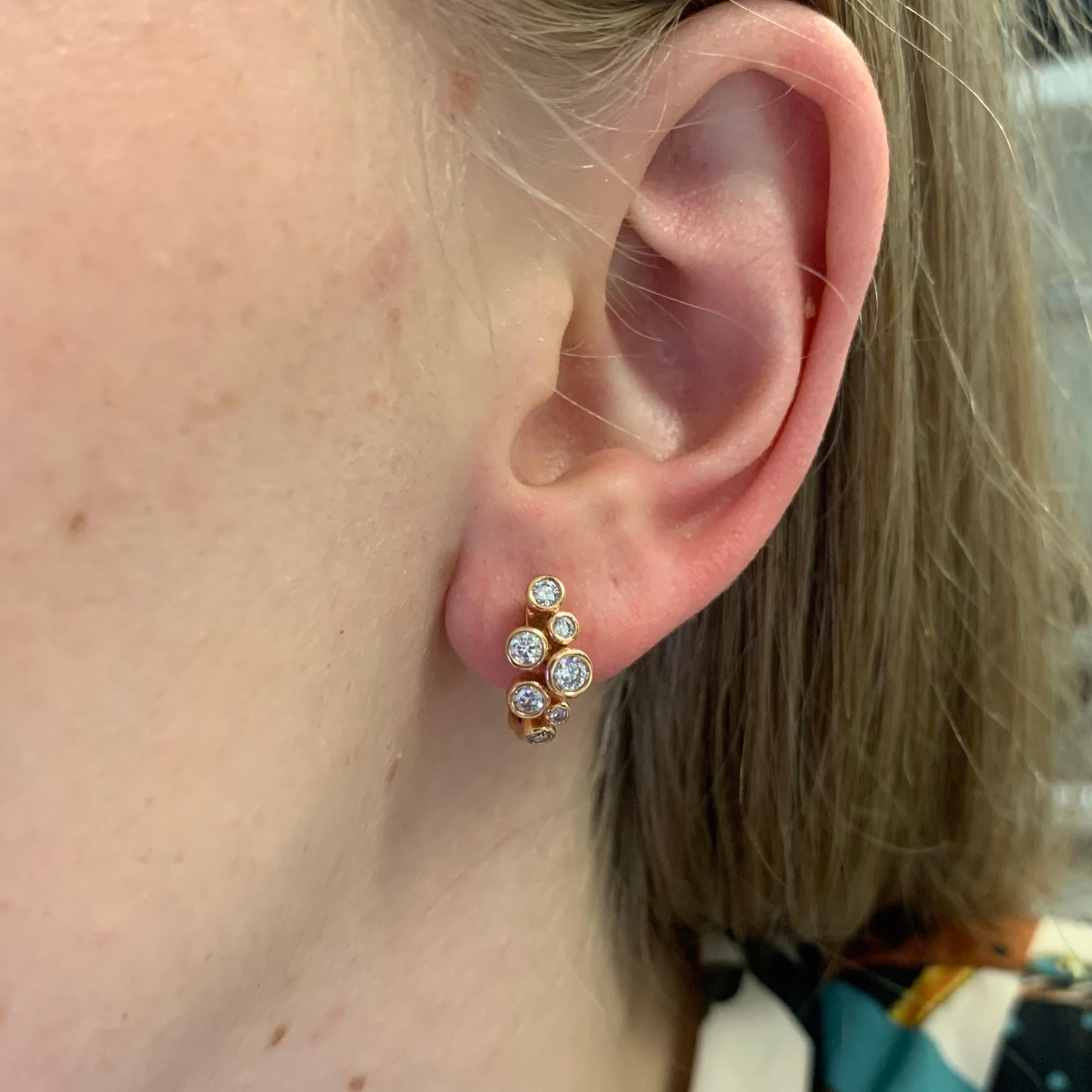 gold bubble hoop earrings