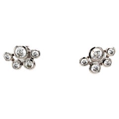 Diamond Bubble Stud Earrings – 18ct White Gold, 2.85ct Total