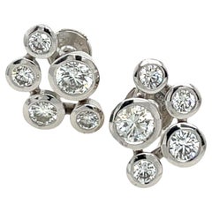 Diamond Bubble Stud Earrings – 18ct White Gold, 2.85ct Total