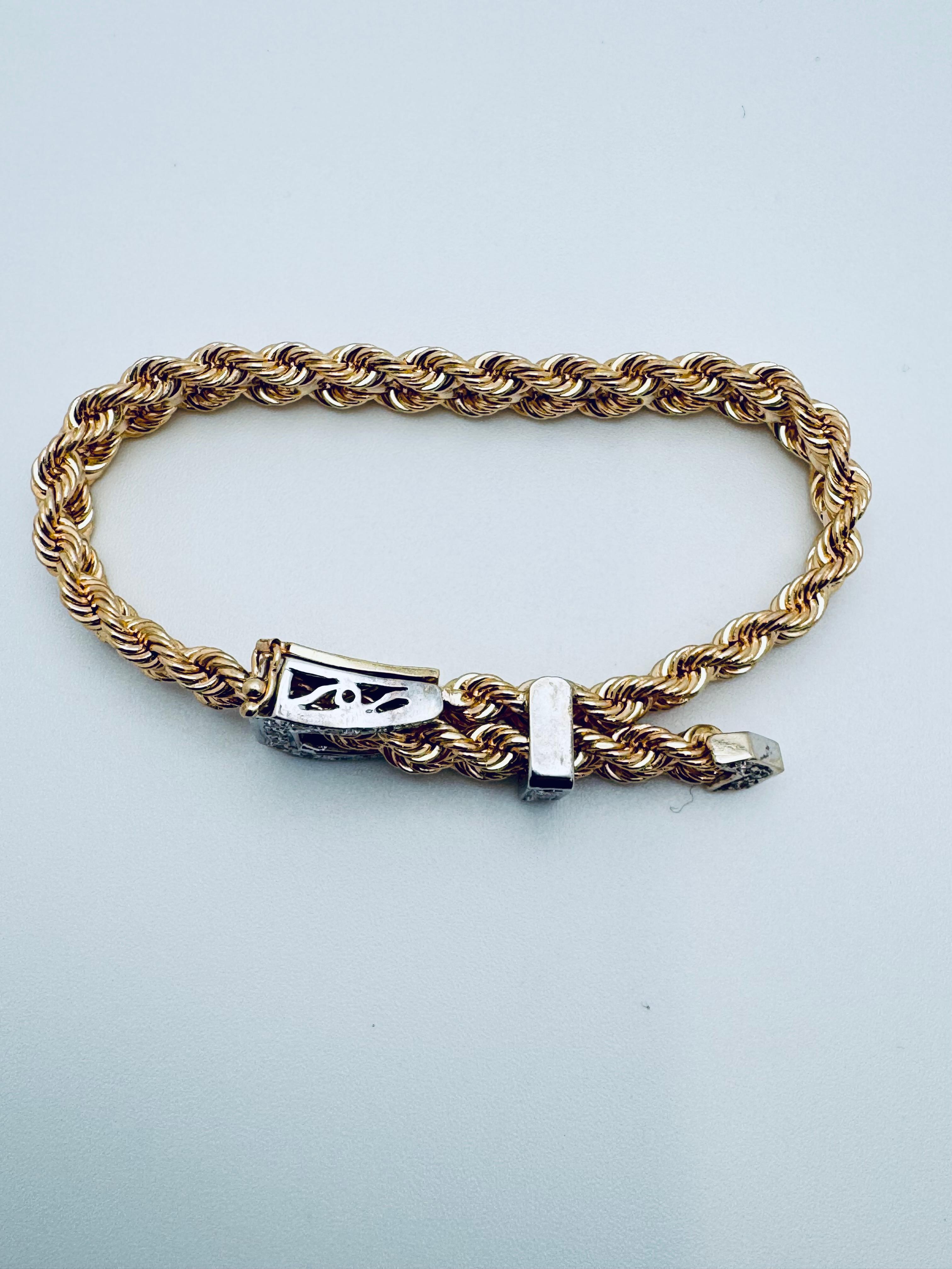 Pulsera de cinturón con hebilla de diamantes Art Decó en venta