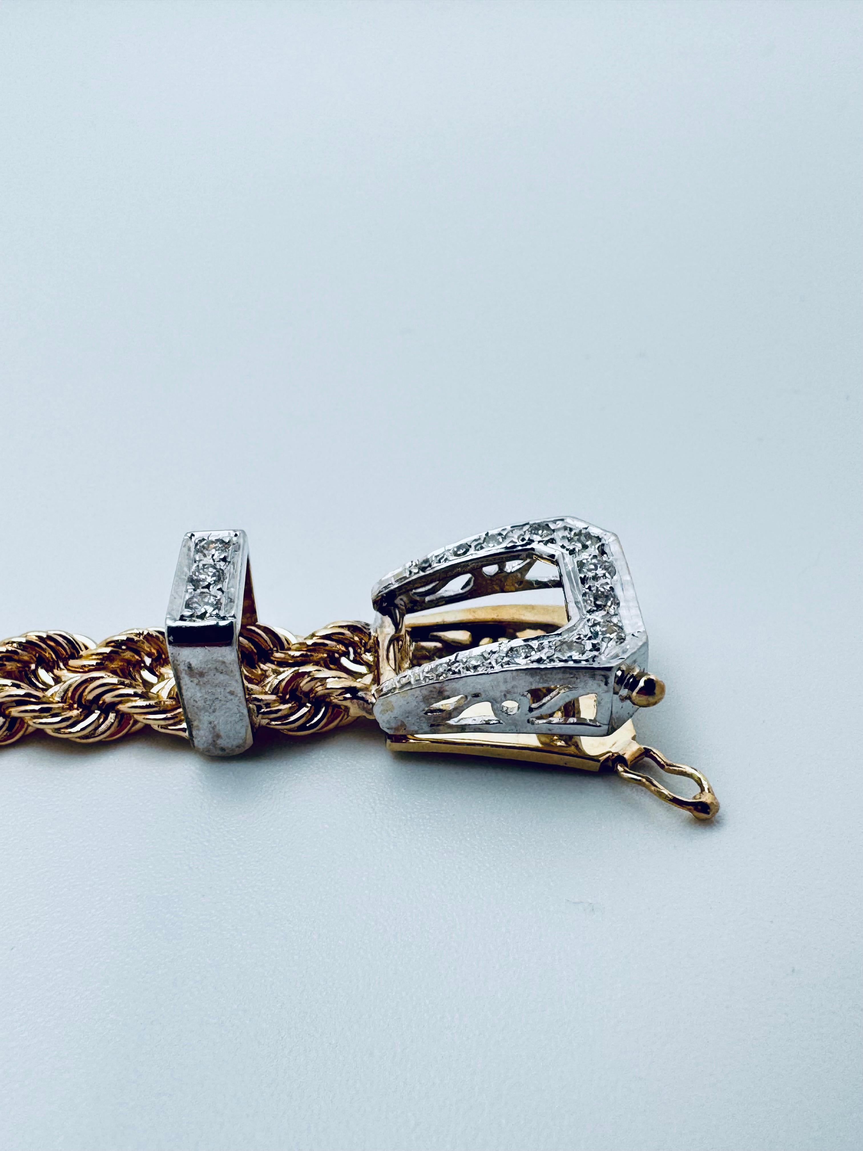 Pulsera de cinturón con hebilla de diamantes en venta 3