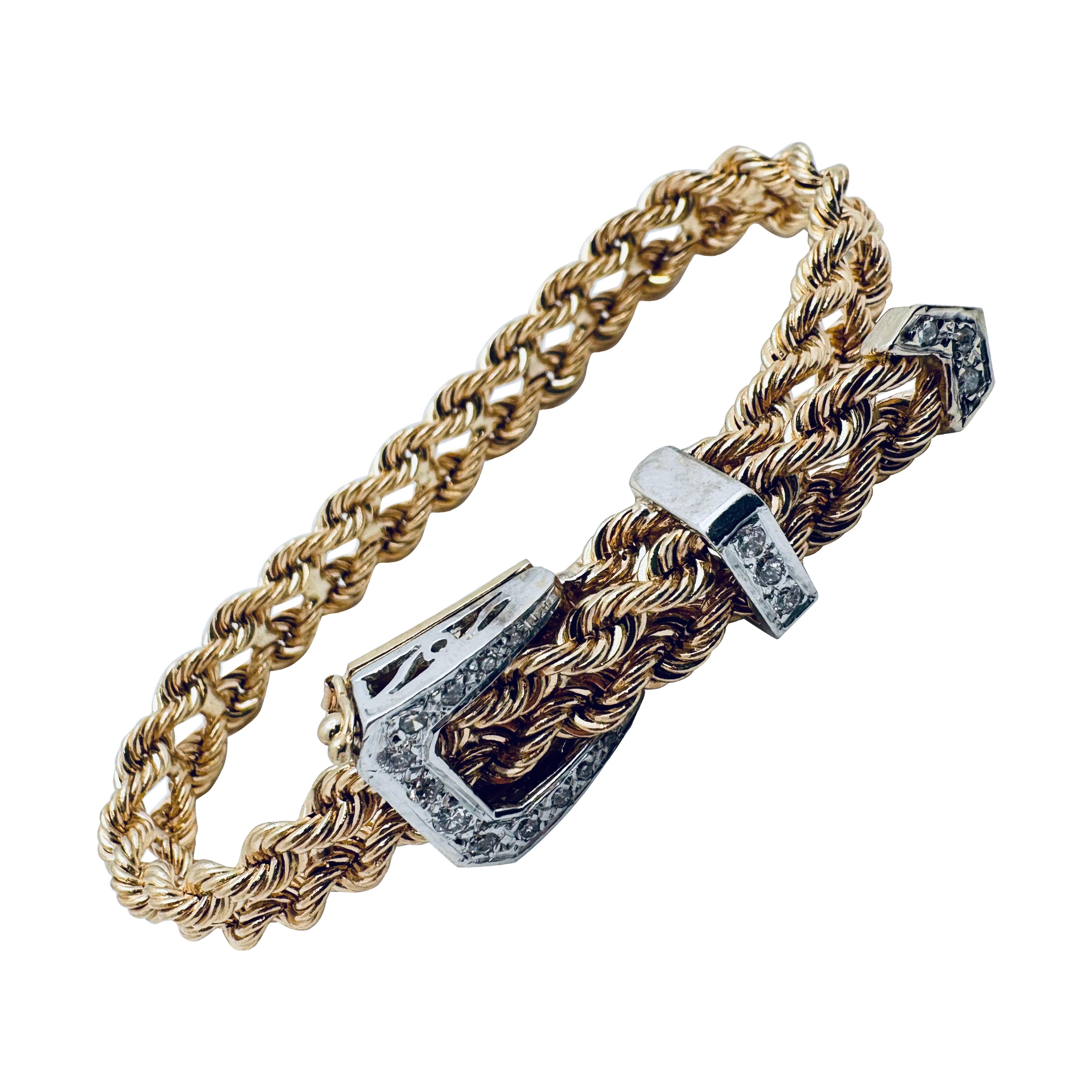 Pulsera de cinturón con hebilla de diamantes en venta