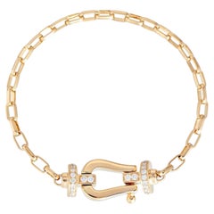Diamond Buckle Clasp 14K (or 18k upon request) Yellow Gold Chain Bracelet