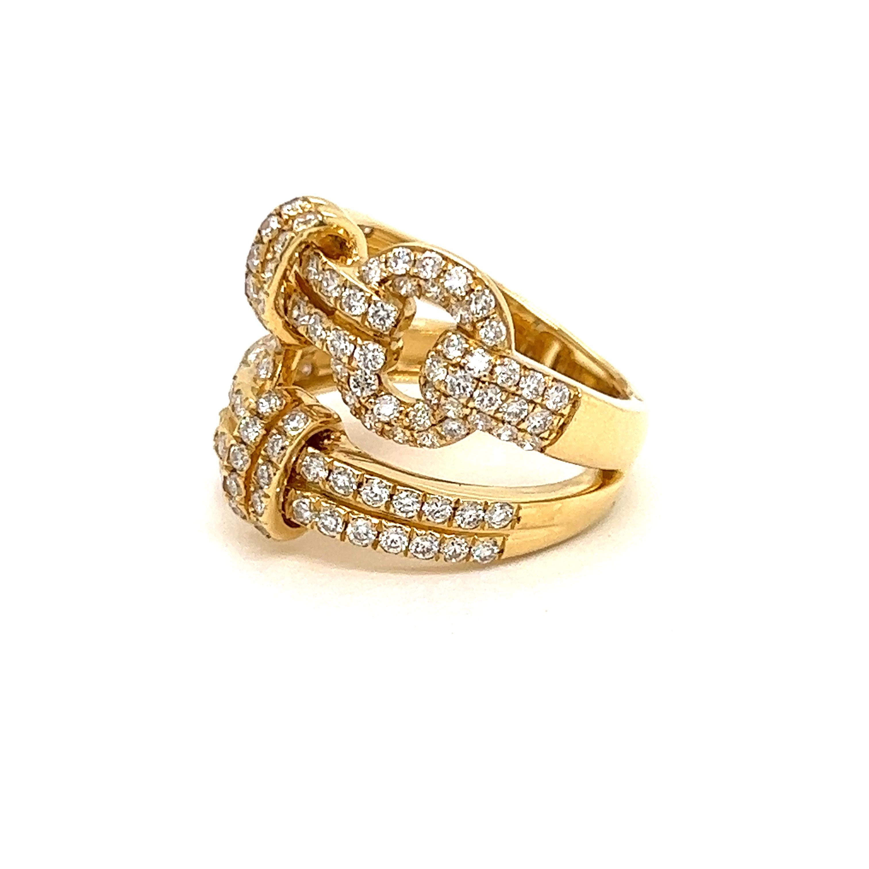 Contemporary Diamond Buckle Ring For Sale