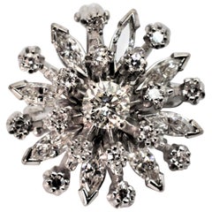 Vintage Diamond Burst Brooch Pendant