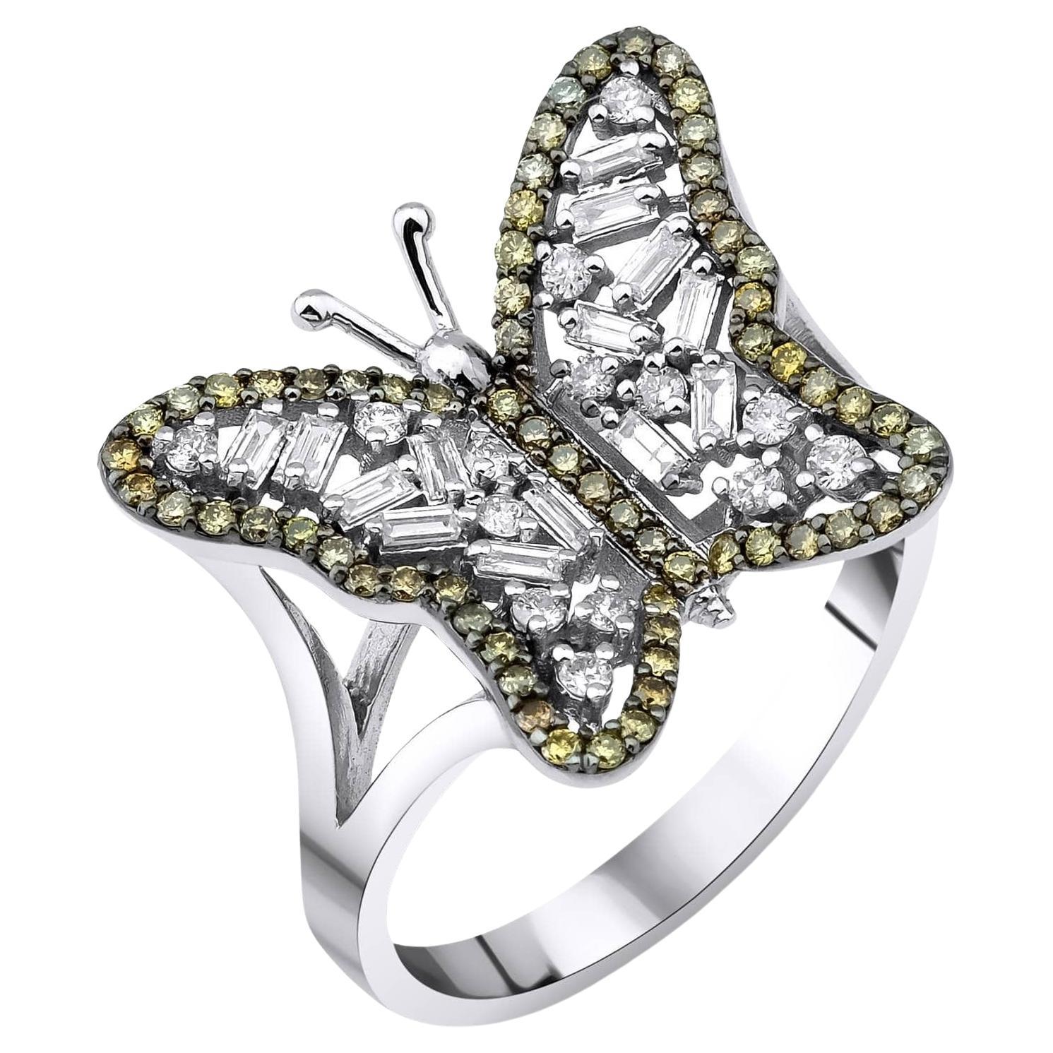 Diamond Butterfly 0.48ct Ring For Sale